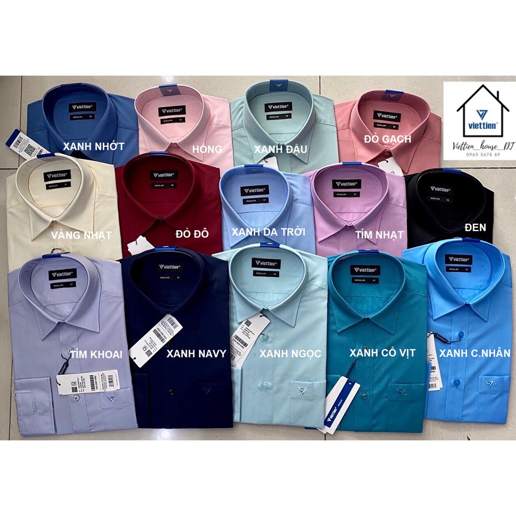 [HÀNG CHÍNH HÃNG] ÁO SƠ MI VIỆT TIẾN TAY DÀI MÀU TRƠN [1] | BigBuy360 - bigbuy360.vn