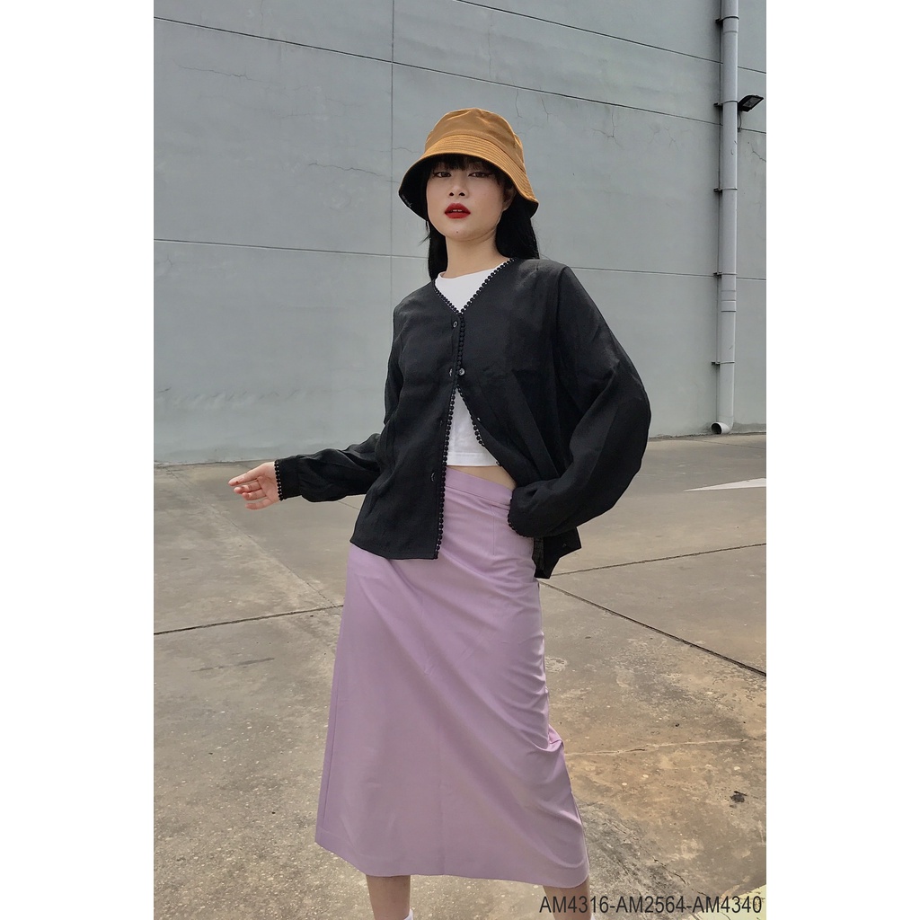 Áo blouse Nữ viền ren OvanMade AM4340