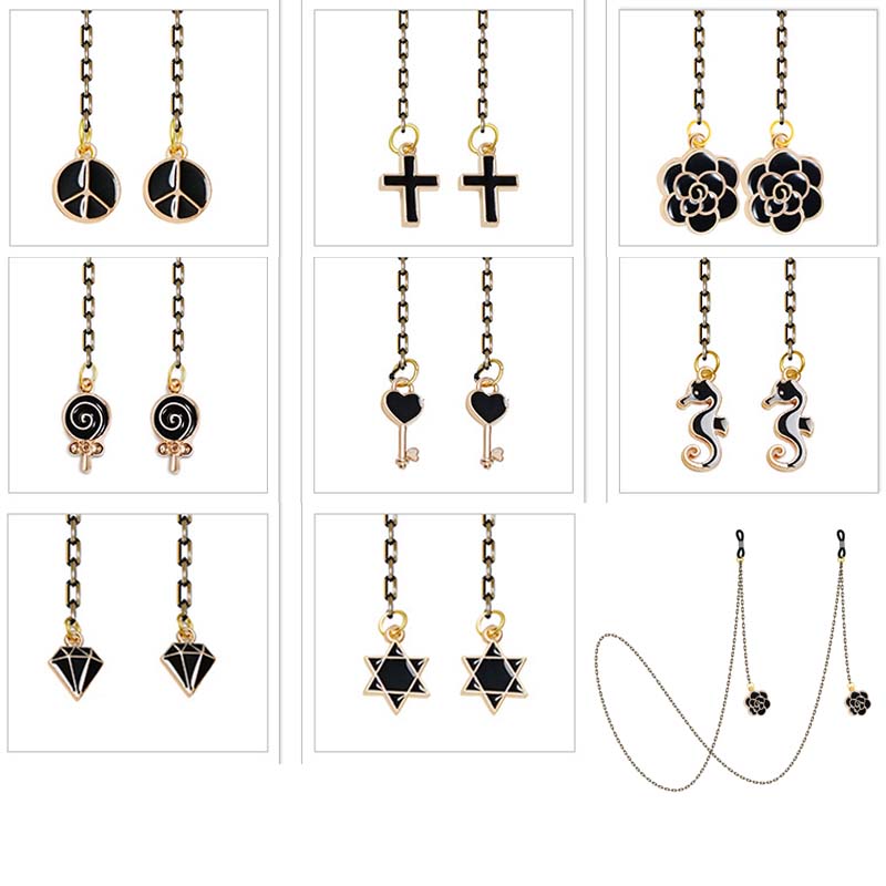 Dây Xích Kim Loại Màu Vàng Trắng/Đen Đeo Mắt Kính