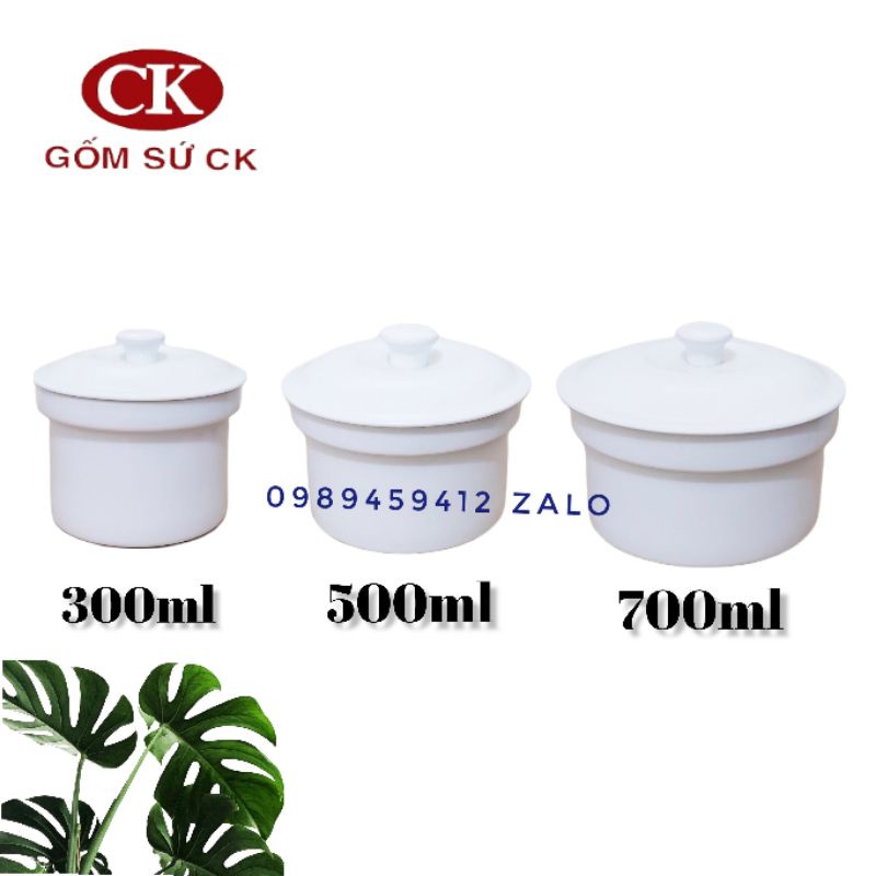 Thố chưng yến gốm sứ CK Việt Nam 300ml, 500ml,700ml