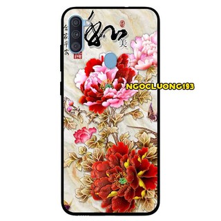 Ốp Lưng Dành Cho Samsung Galaxy A11 mẫu Mẫu Đơn Đỏ Hồng