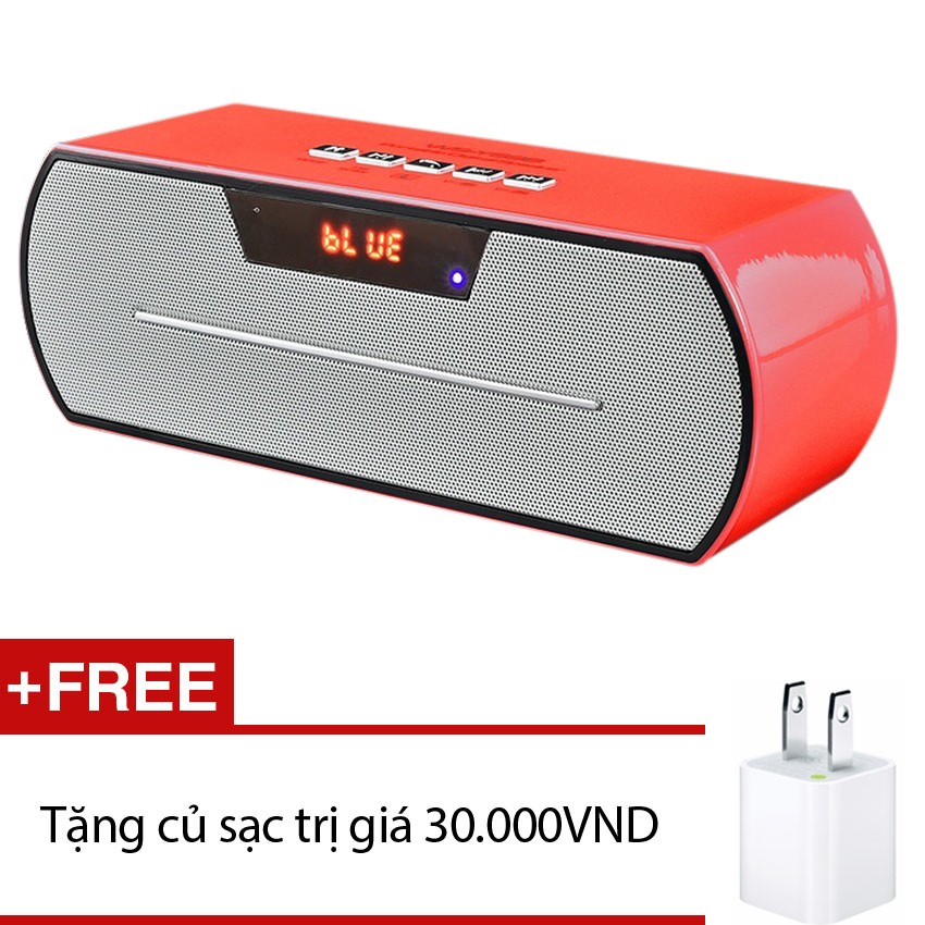 Loa bluetooth WSTER WS-Y69B (Đỏ) + Tặng 1 cốc sạc