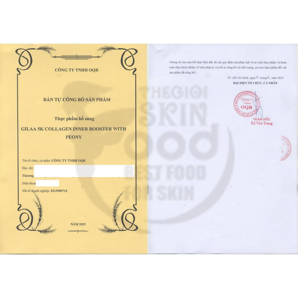 Nước Uống Collagen Siêu Phân Tử 300DA Trẻ Hóa, Dưỡng Sáng, Cân Bằng Nội Tiết Gilaa 5K Collagen Booster 15 gói x 20g