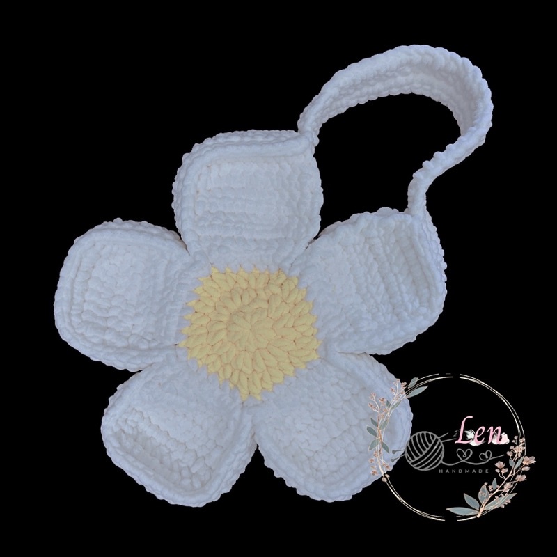 Túi len hoa cúc tặng kèm charm móc khóa hoa - Bloom daisy bag - Phụ kiện thời trang handmade