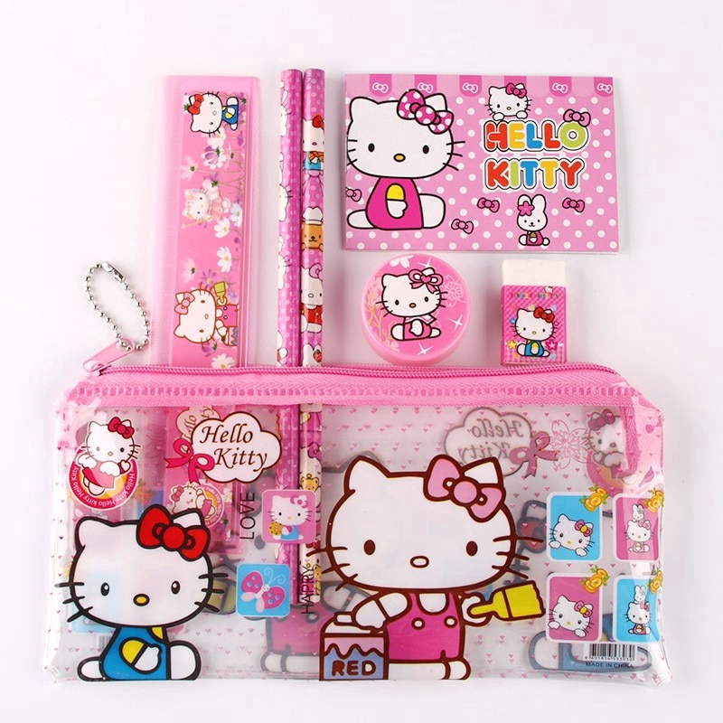 Bộ hộp dụng cụ học tập hình hello kitty
