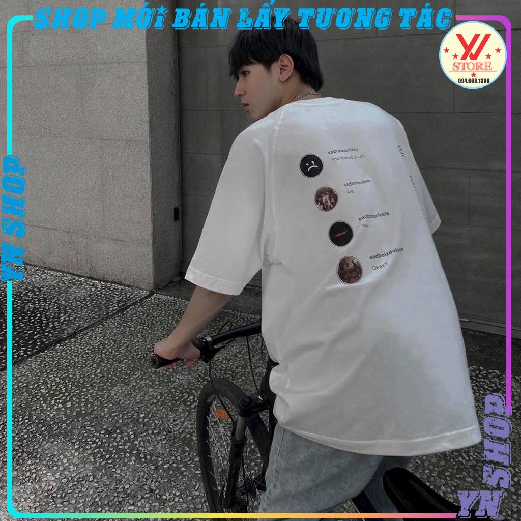 Áo thun tay lỡ sadboiz sadtagram tee logo nam nữ YNSHOP