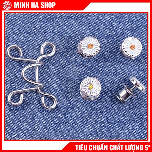 Cúc cài bóp Eo Đồ Thu Nhỏ Lưng Quần, Khuy Gài Eo Chỉnh Quần Không Cần Đinh Tán Tiện Lợi Cho Nữ Hình Hoa Cúc