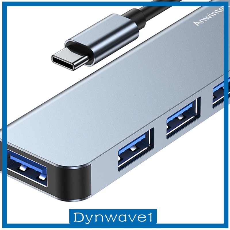 [DYNWAVE1] USB C Hub 4 Port USB 3.0 USB 2.0 Adapter for Most of Type-C Devices Silver