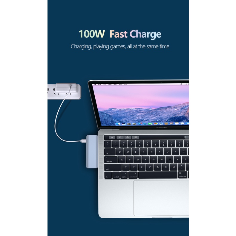 Bộ HUB Chuyển Đổi 5 Trong 2 USB-C Type C HD Đầu Ra 4K HDMI USB 2.0 Cho Macbook Air Pro / Samsung / iPad XPS Surface