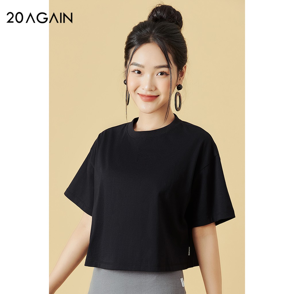 [Mã WABR1111 giảm 10% đơn 250K] Áo phông nữ ngắn tay cổ tròn 20AGAIN, khóa kéo thân sau, trẻ trung ATW1153 | BigBuy360 - bigbuy360.vn