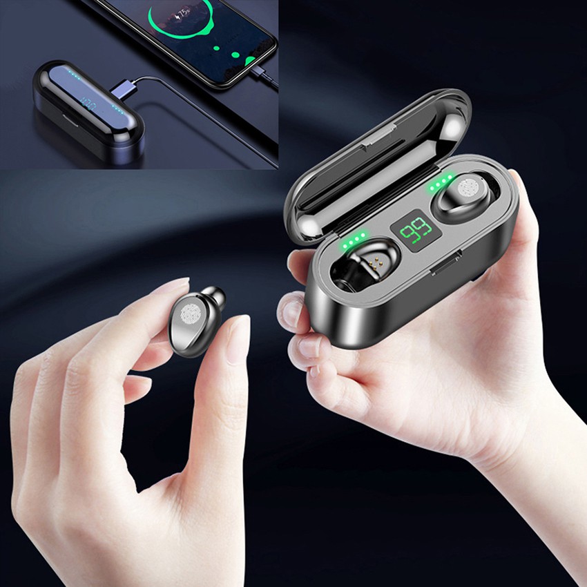 Tai Nghe Bluetooth Kiêm Sạc Dự Phòng F9, Tai Nghe Không Dây nhét tai âm thanh chất, pin siêu khủng, Thể thao chống nước | BigBuy360 - bigbuy360.vn