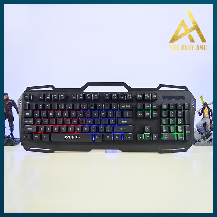 Bàn Phím Máy Tính Gaming Keycap Xuyên Led IMICE AK400 Bàn Phím Giả Cơ Laptop Có Dây Keyboard Chơi Game