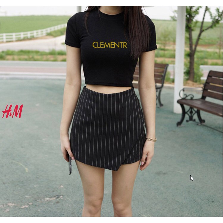 Áo Thun Croptop Nữ Chất Thun Trơn In CLEMENTR | BigBuy360 - bigbuy360.vn