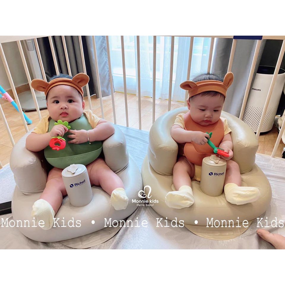 Ghế hơi tập ngồi RICHELL 7m+, ghế hơi tập ngồi cho bé an toàn đàn hồi cao - Monnie Kids