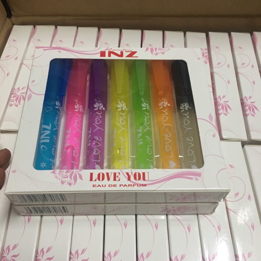 Nước hoa bút 7 cây các mầu, nước hoa thơm lâu nhỏ gọn