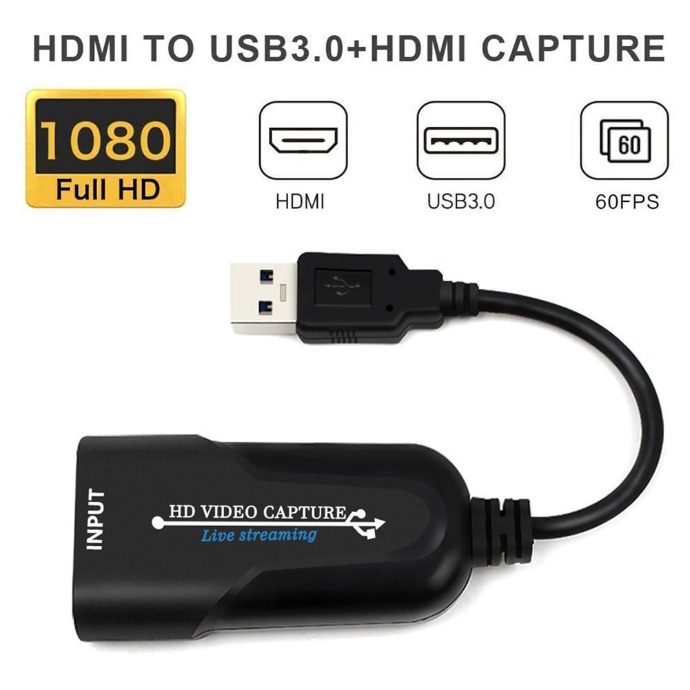 Thẻ ghi video HDMI 1080p USB 3.0 60pfs Game Capture Card ghi âm HD Grabber để phát trực tiếp