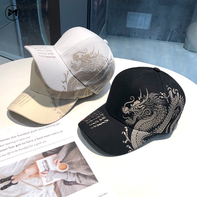 Mũ Lưỡi Trai Chống Nắng In Hình Rồng Phong Cách Trung Hoa Cổ Điển Thời Trang Cho Nam Nữ