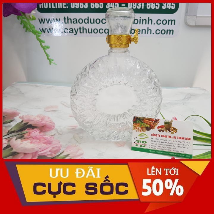 Chai Xo Tròn 500ml Cao Cấp - Chai Thủy Tinh Đựng Rượu 500ml