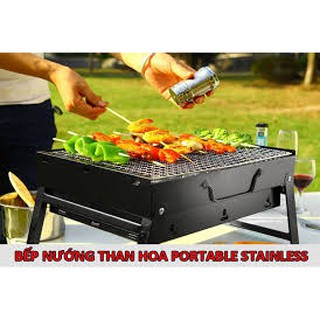 Bếp nướng than hoa hình vuông cao cấp, bếp nướng ngoài trời, bếp nướng thịt, bếp nướng dã ngoại