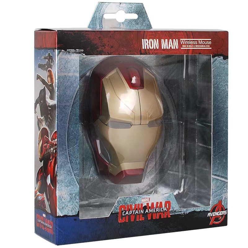 Marvel Chuột Gaming Không Dây 1000 / 1200 / 1600dpi Hình Nhân Vật Iron Man Black Panther Groot