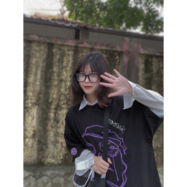 Áo thun tay lỡ unisex  phom rộng dáng dài cổ tròn size dưới 75kg - Sad boiz mặt người mới làm áo nhóm | BigBuy360 - bigbuy360.vn