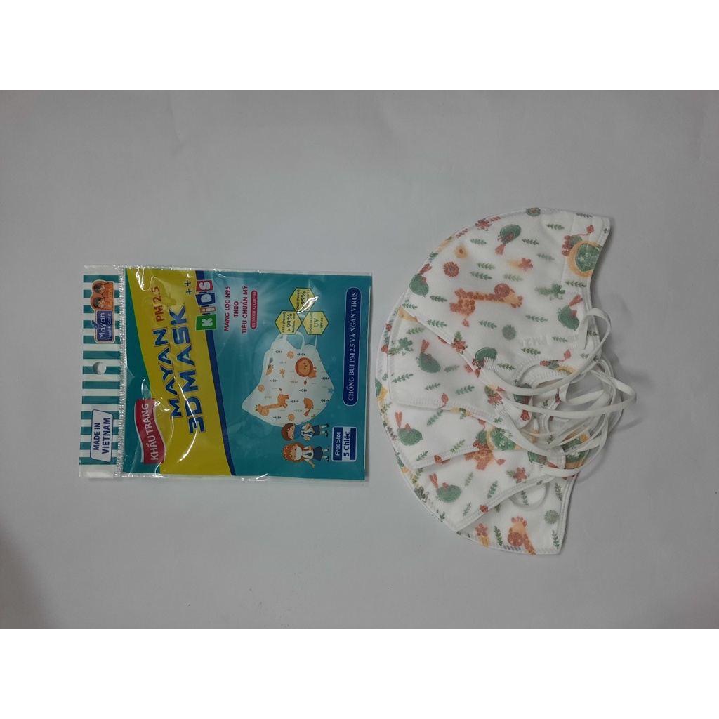 Khẩu trang mayan cao cấp người lớn, trẻ em 5 cái/túi
