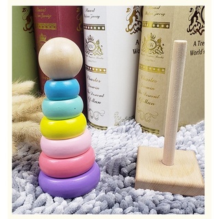 tháp cầu vồng gỗ cho bé