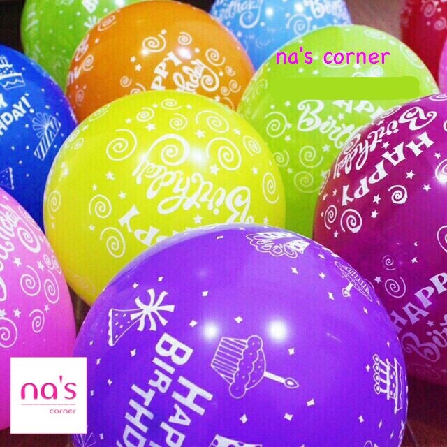 Bong bóng cao su tròn in chữ Happy birthday to dày size lớn (in 5 mặt) cho sinh nhật 10 / 20 / 50 cái