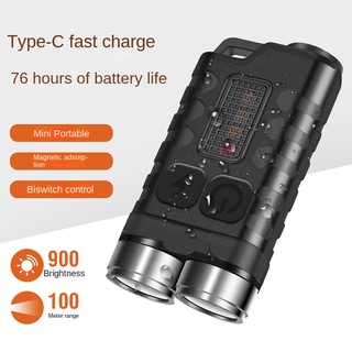 Móc khóa đèn pin led mini siêu sáng sạc usb tiện dụng