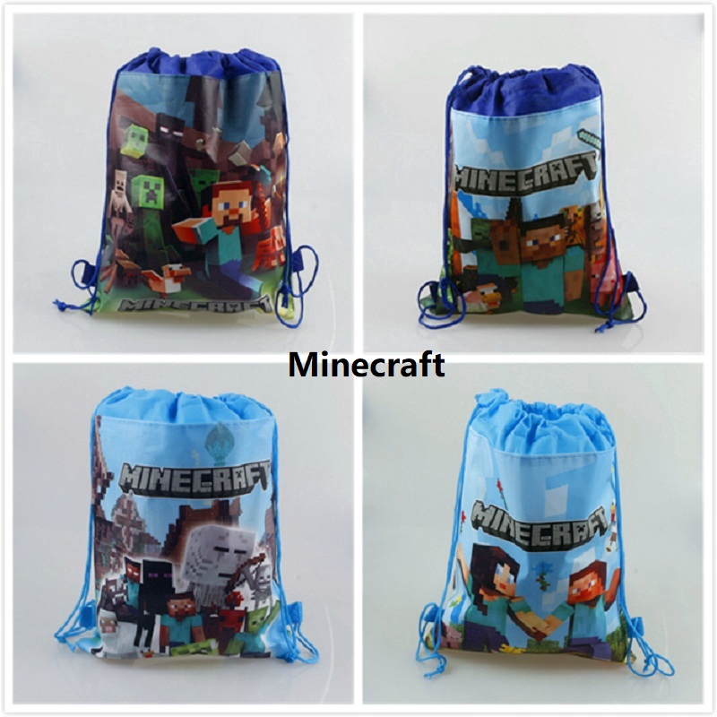 Balo dây rút 36cm x 27cm in hình game Minecraft dùng đựng đồ bơi/ chơi thể thao/ đi bộ đường dài/ làm quà tặng