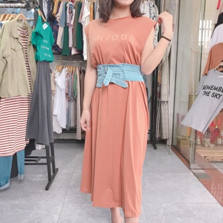 Váy phông suông đai jeans