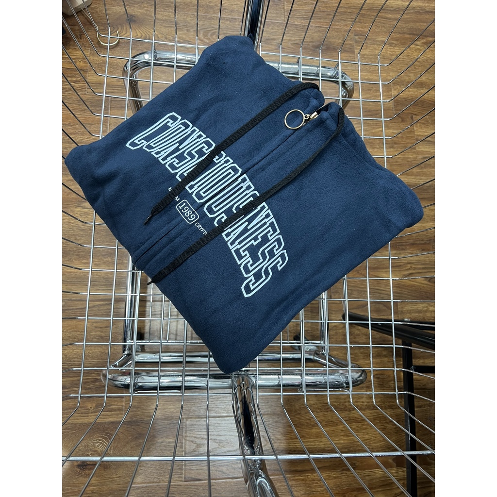 Áo hoodie zip Conscio Unisex [FREESHIP] Khoác nỉ 2za form rộng tay phồng cá tính hàn quốc peonyb ulzzang