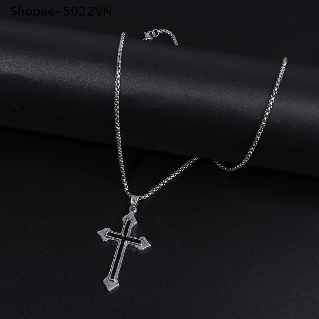 Vòng cổ Thép Titan Mặt Thánh Giá Phong Cách Hip Hop Đơn Giản Shopee-5022VN