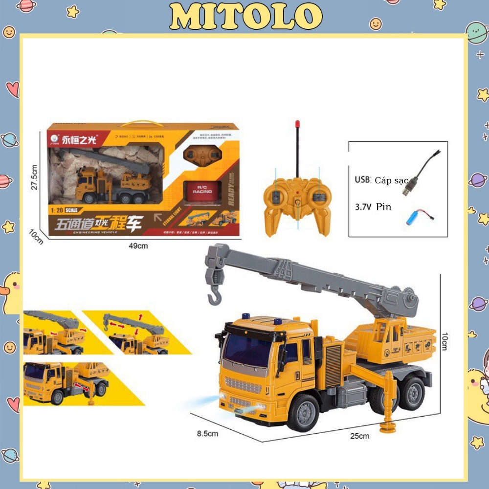 Ô tô điều khiển từ xa MITOLO ô tô đồ chơi cho bé xe điều khiển công trình cứu hộ JT3556