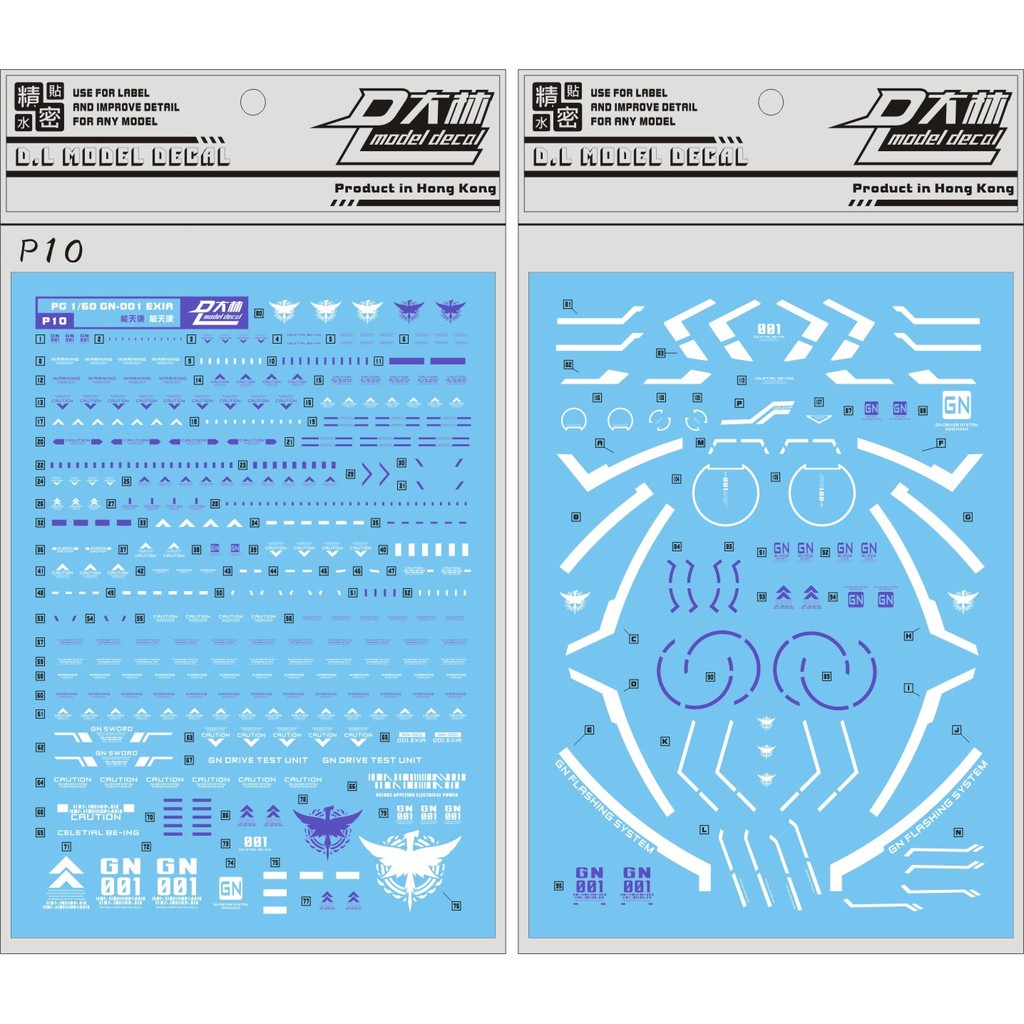 Decal nước cho mô hình PG 1/60 Gundam Exia