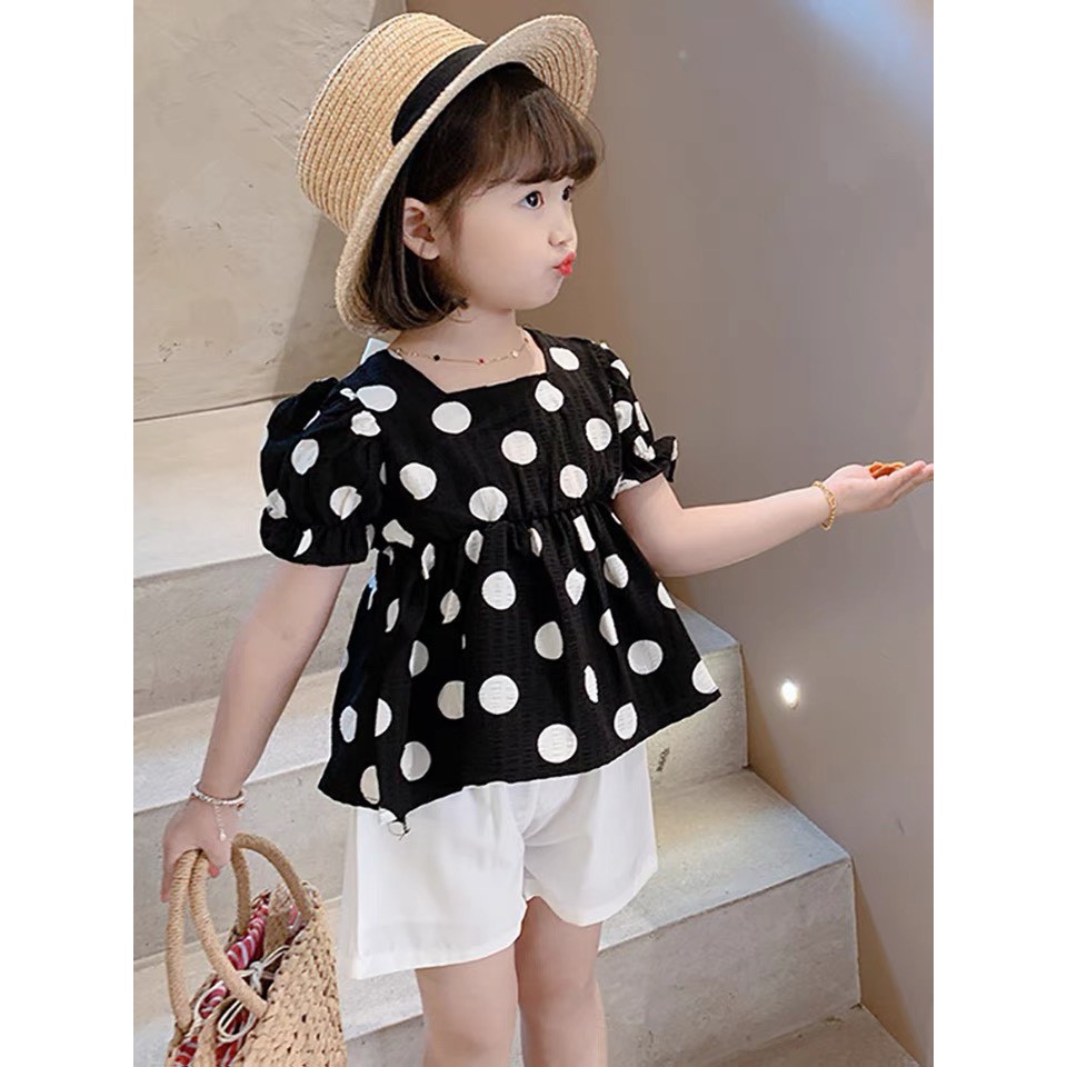 sét chấm bi cho bé gái