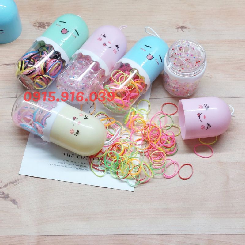 Hũ Thun Cột Tóc Dễ Thương Cho Bé, Chun Buộc Tóc