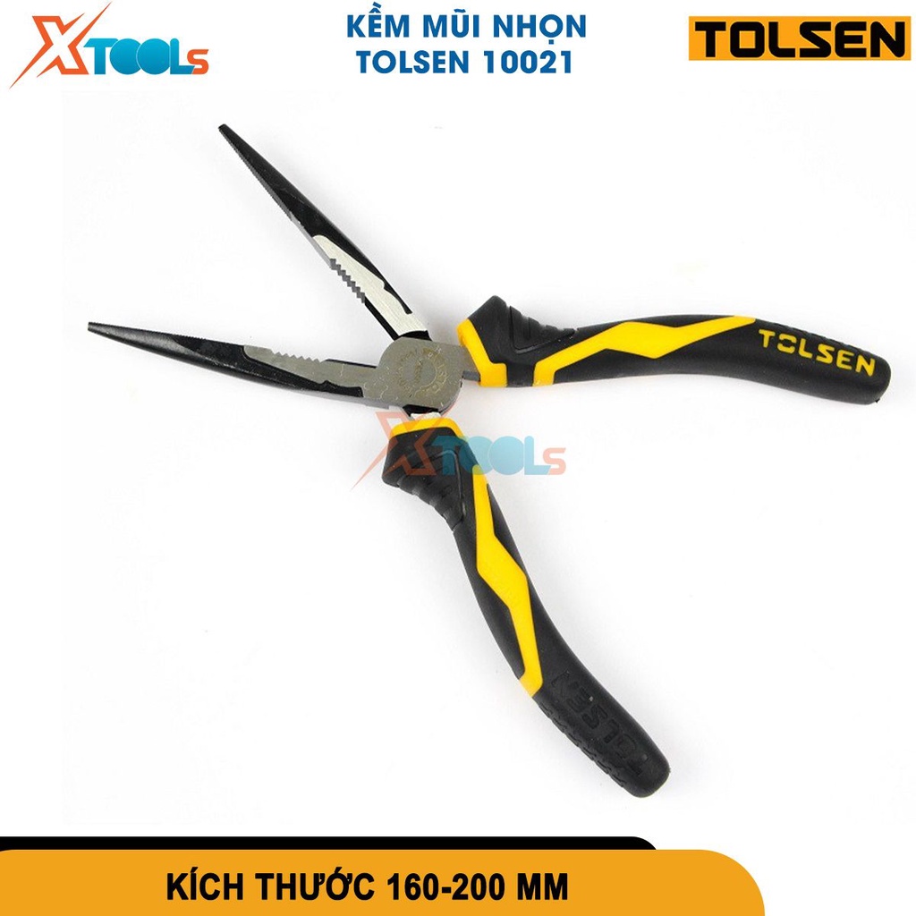 Kìm cắt công nghiệp 160mm-200mm Tolsen, kềm mũi nhọn cao cấp thép Cr-V chống rỉ sét mũi kềm siêu cứng[CHÍNH HÃNG][XTOOLS