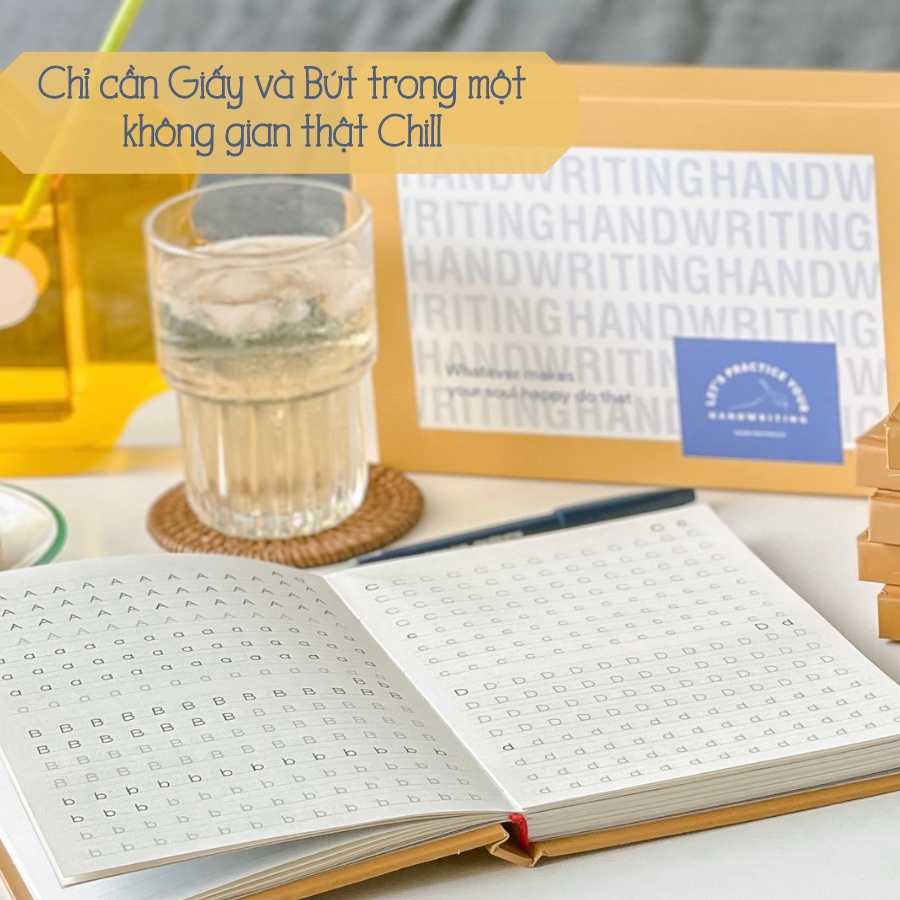 Quà 8/3 - Combo Sổ bút tự luyện chữ viết tay Handwriting Crabit - 5 loại font chữ khác nhau - Giao hỏa tốc