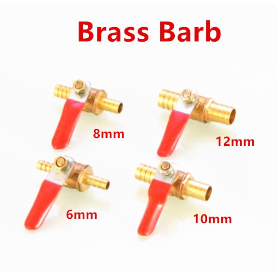 Van bi 6/8/10/12mm nội tuyến bằng đồng dẫn nước dầu không khí/ khí nhiên liệu
