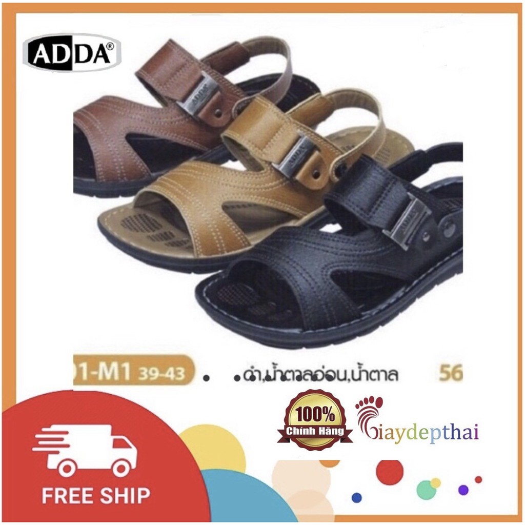 Giày sandal Thái Lan nam da ADDA P1C01 - vàng ,đen,nâu