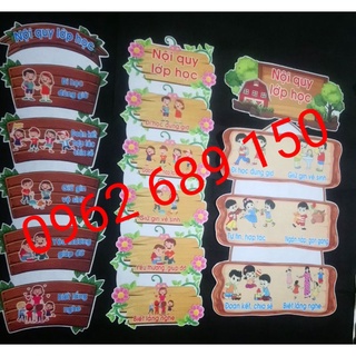 Bộ nội qui lớp học vải nỉ, giảm giá từ 70k/ bộ xuống còn 35k/ bộ