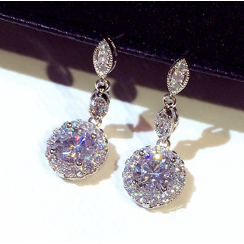 Thiết kế hoa tai đâm thủng Thiết kế giọt nước rhinestone thanh lịch cho phụ nữ / Đám cưới