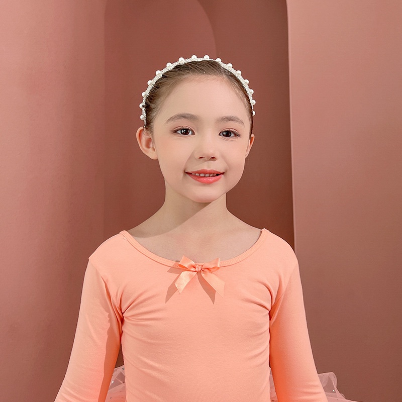 Bộ Trang Phục Múa Ba Lê Bằng Cotton Một Mảnh Tay Dài Đính Kim Sa Phong Cách Trung Hoa Dành Cho Bé Gái