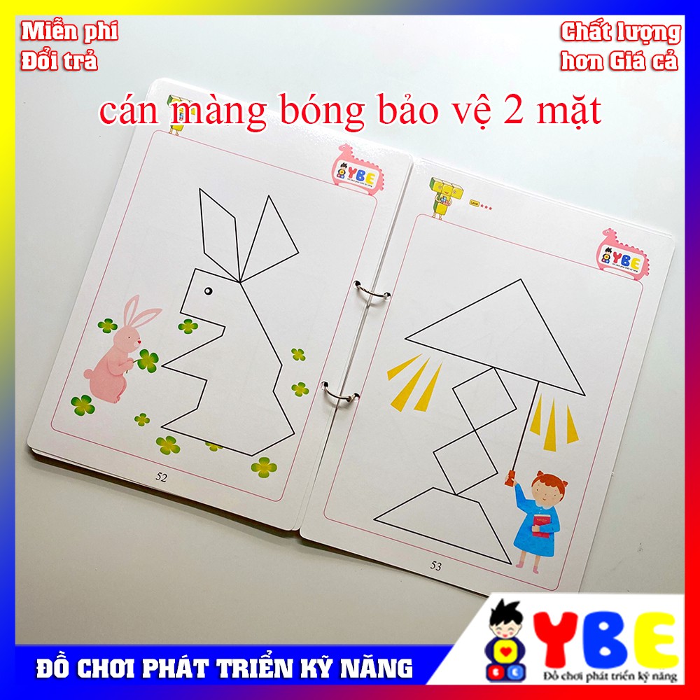 Đồ chơi trí tuệ xếp hình Tangram bộ 2 phát triển kỹ năng vừa chơi vừa học theo phương pháp montessori cho bé từ 2 tuổi
