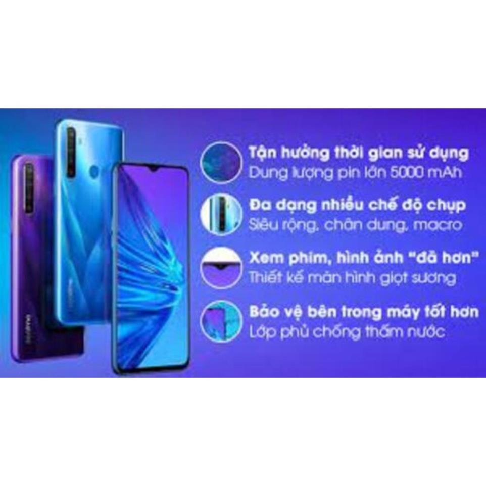điện thoai Realme 5 ram 4G rom 64G 2sim Chính Hãng, Màn hình: IPS LCD6.5&quot;HD+, Chip: Snapdragon 665, cày Game siêu mượt