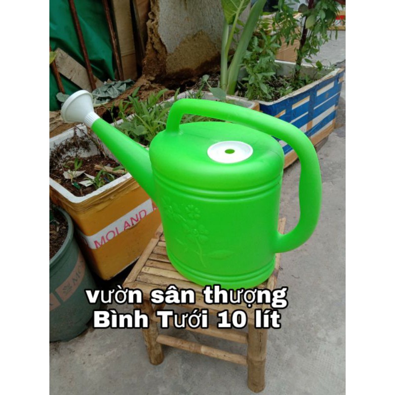 Bình Nhựa Có Xoa Tưới Màu Ngẫu Nhiên (10l), Nhựa Bền Đẹp, Chắc, Cầm Vừa Tay