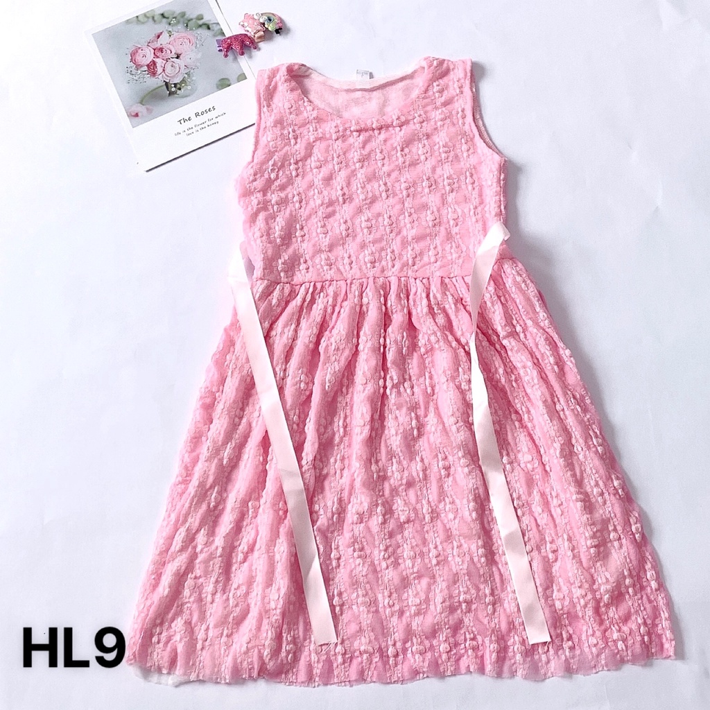 [XẢ KHO] Váy cho bé gái màu hè babydoll chất vải chiffon Sunkid HL nhiều màu size trẻ em 5-10 tuổi