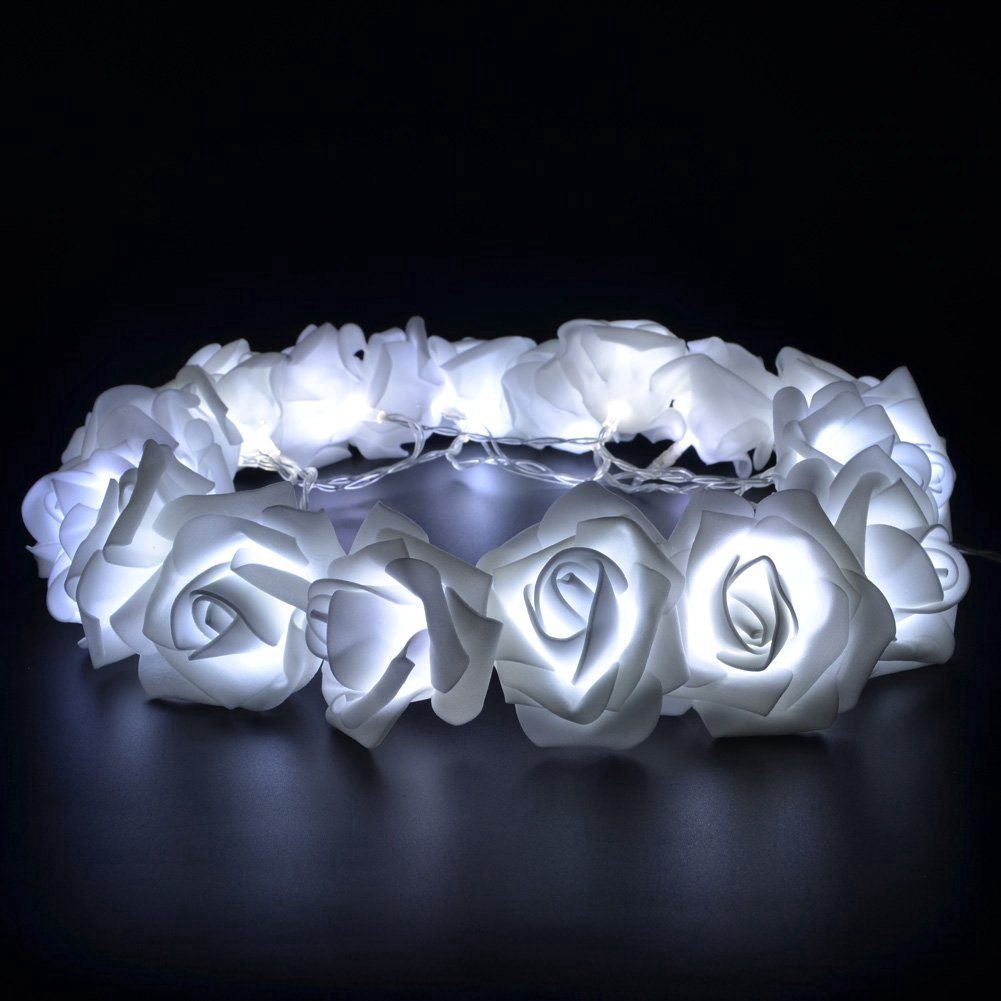dây đèn led trang trí, hoa hồng bong bóng, đèn nháy, 1/2/4 mét, cung cấp bởi pin 3AA