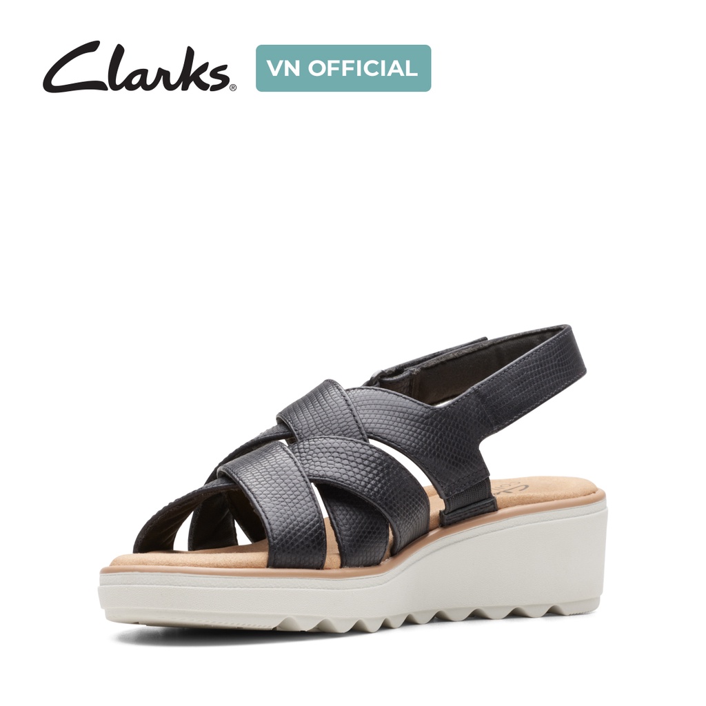 Giày Sandal Đế Xuồng Nữ Clarks Jillian Spring màu đen